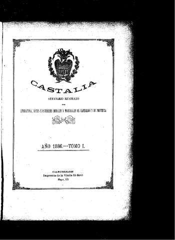 Imagen de Castalia : Semanario ilustrado de literatura, artes e intereses morales y materiales de Castellón y su provincia