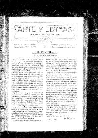 Imagen de Arte y Letras : Revista de Castellón