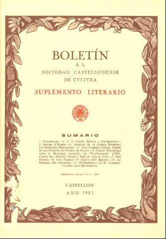 Imagen de Boletín de la Sociedad Castellonense de Cultura Suplemento literario