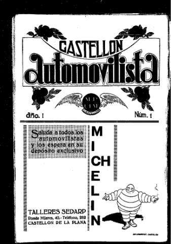 Imagen de Castellón Automovilista  : Órgano oficial del Montepío Provincial de Chóferes y Mecánicos de la provincia de Castellón de la Plana