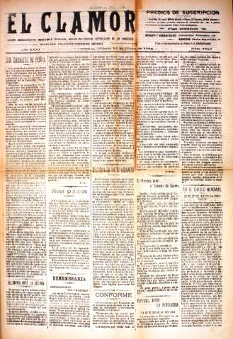 El Clamor  : Diario republicano de la tarde.... (1896 abril 1  - 1922 diciembre 28)
