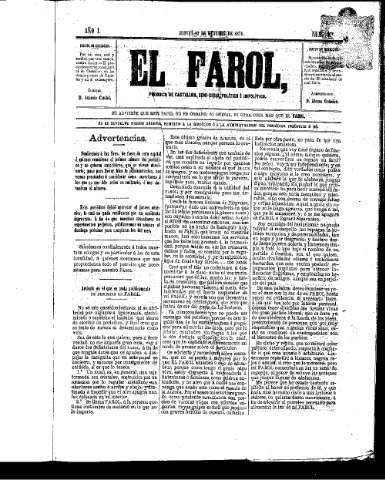 Imagen de El Farol  : Periódico de Castellón, semi-serio, político e impolítico