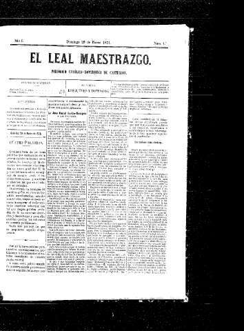 Imagen de El Leal Mestrazgo : Periódico católico-monárquico de Castellón