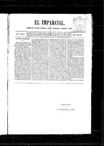 Imagen de El Imparcial  : Periódico de intereses materiales, ciencias, agricultura, literatura y artes