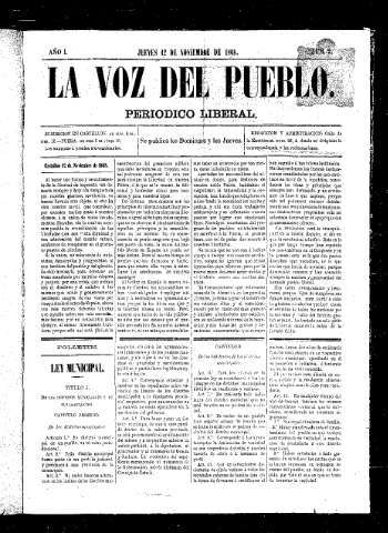 Imagen de La Voz del Pueblo : Periódico liberal