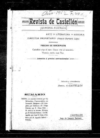 Imagen de Revista de Castellón : Arte, literatura, historia