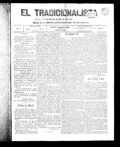 Imagen de El Tradicionalista : Órgano de la Comunión Católico-monárquica en esta provincia