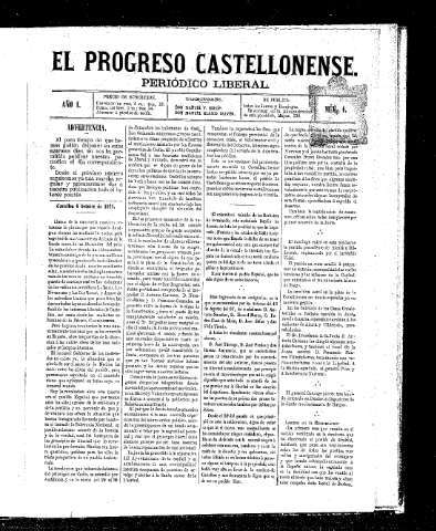 Imagen de El Progreso Castellonense : Periódico liberal