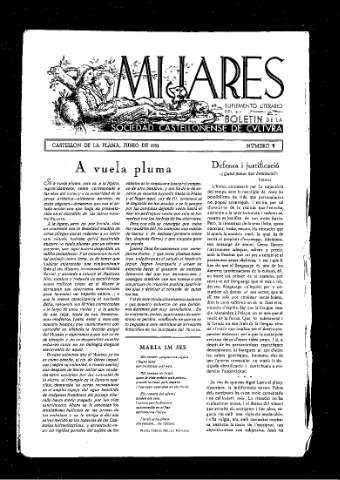Imagen de Mijares   : Suplemento literario del Boletín de la Sociedad Castellonense de Cultura
